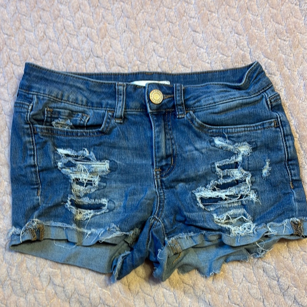 SO Blue Distressed Jean Shorts